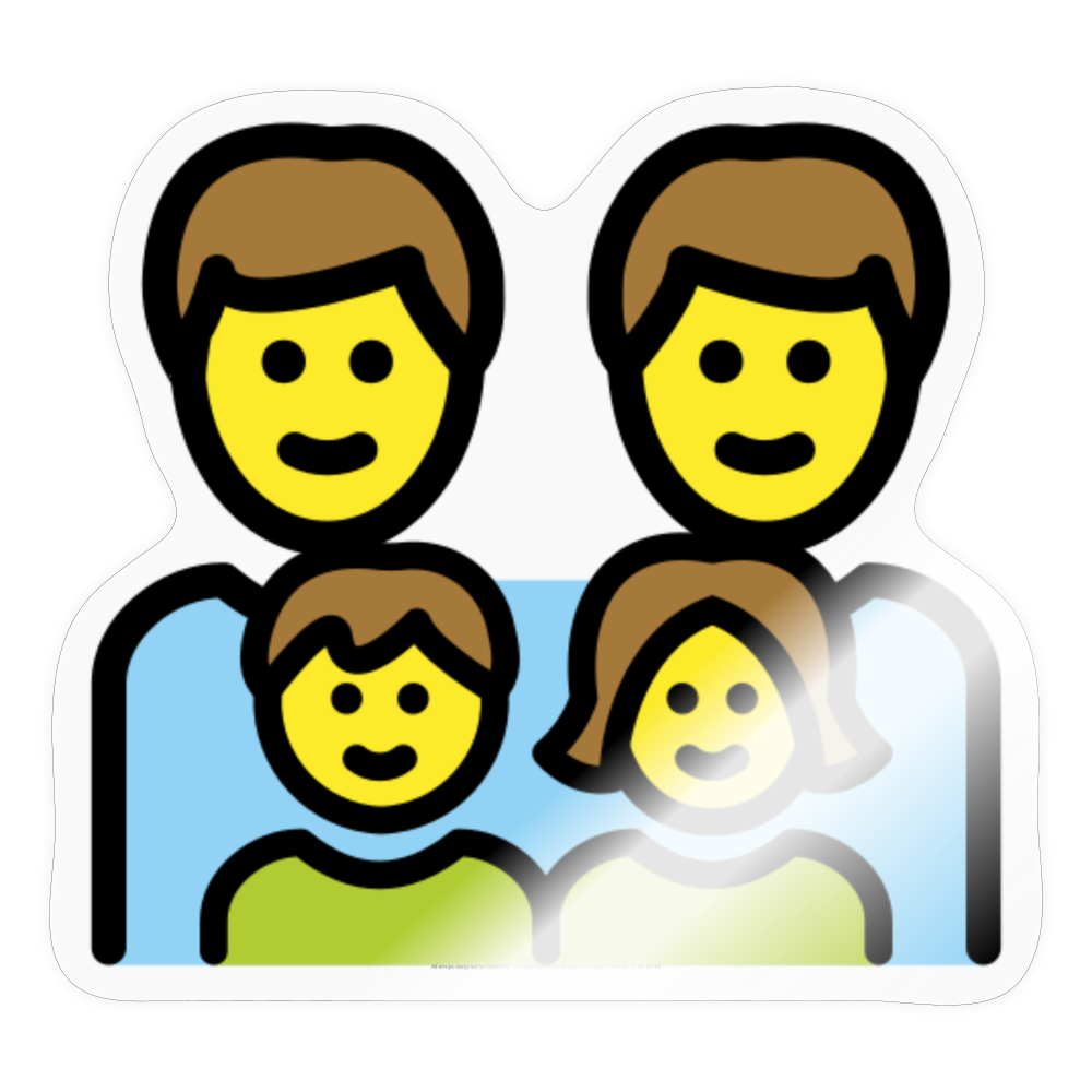 Family: Man, Man, Girl, Boy Moji Sticker - Emoji.Express - transparent glossy