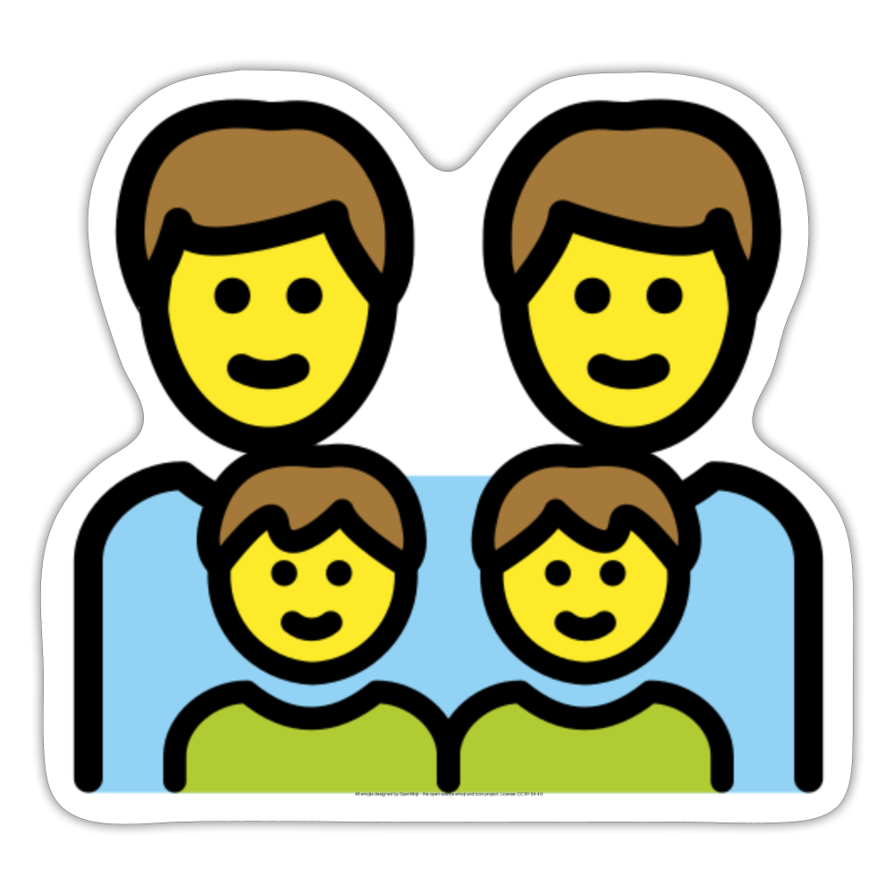 Family: Man, Man, Boy, Boy Moji Sticker - Emoji.Express - white matte