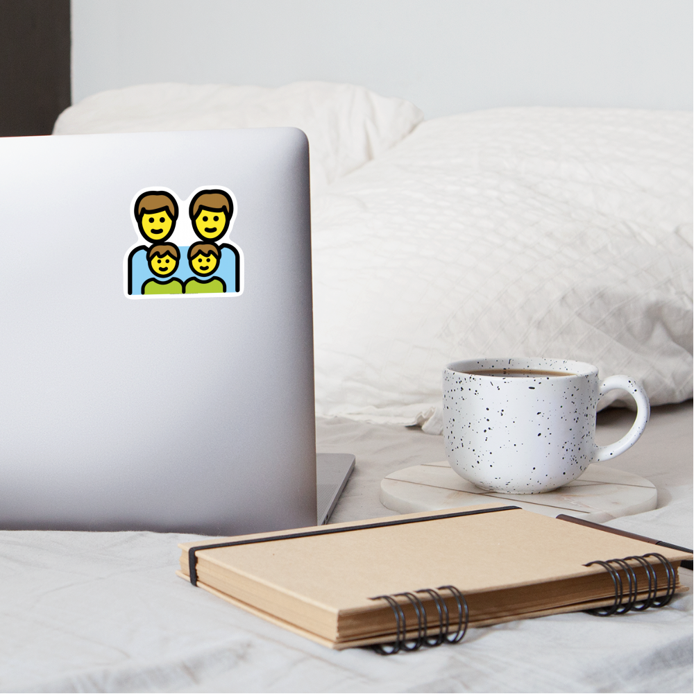 Family: Man, Man, Boy, Boy Moji Sticker - Emoji.Express - white matte