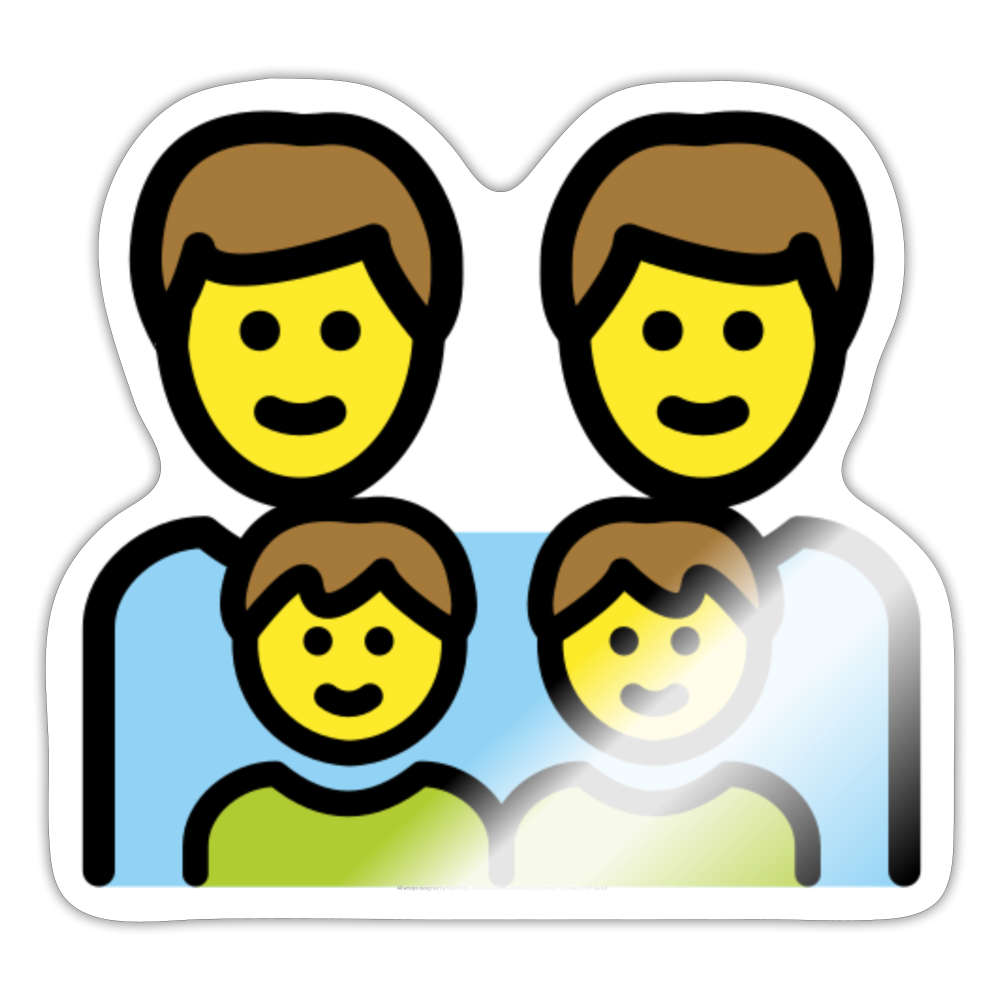 Family: Man, Man, Boy, Boy Moji Sticker - Emoji.Express - white glossy