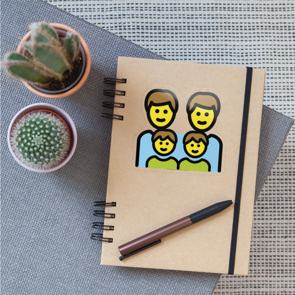 Family: Man, Man, Boy, Boy Moji Sticker - Emoji.Express - transparent glossy