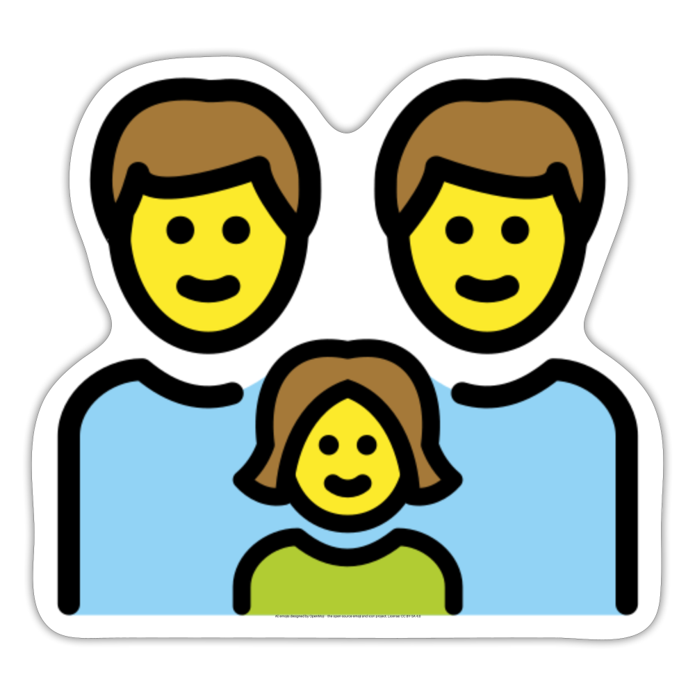 Family: Man, Man, Girl Moji Sticker - Emoji.Express - white matte