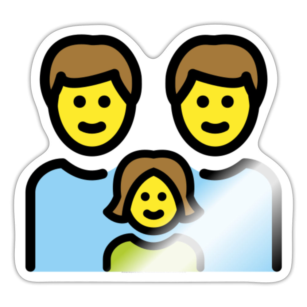 Family: Man, Man, Girl Moji Sticker - Emoji.Express - white glossy