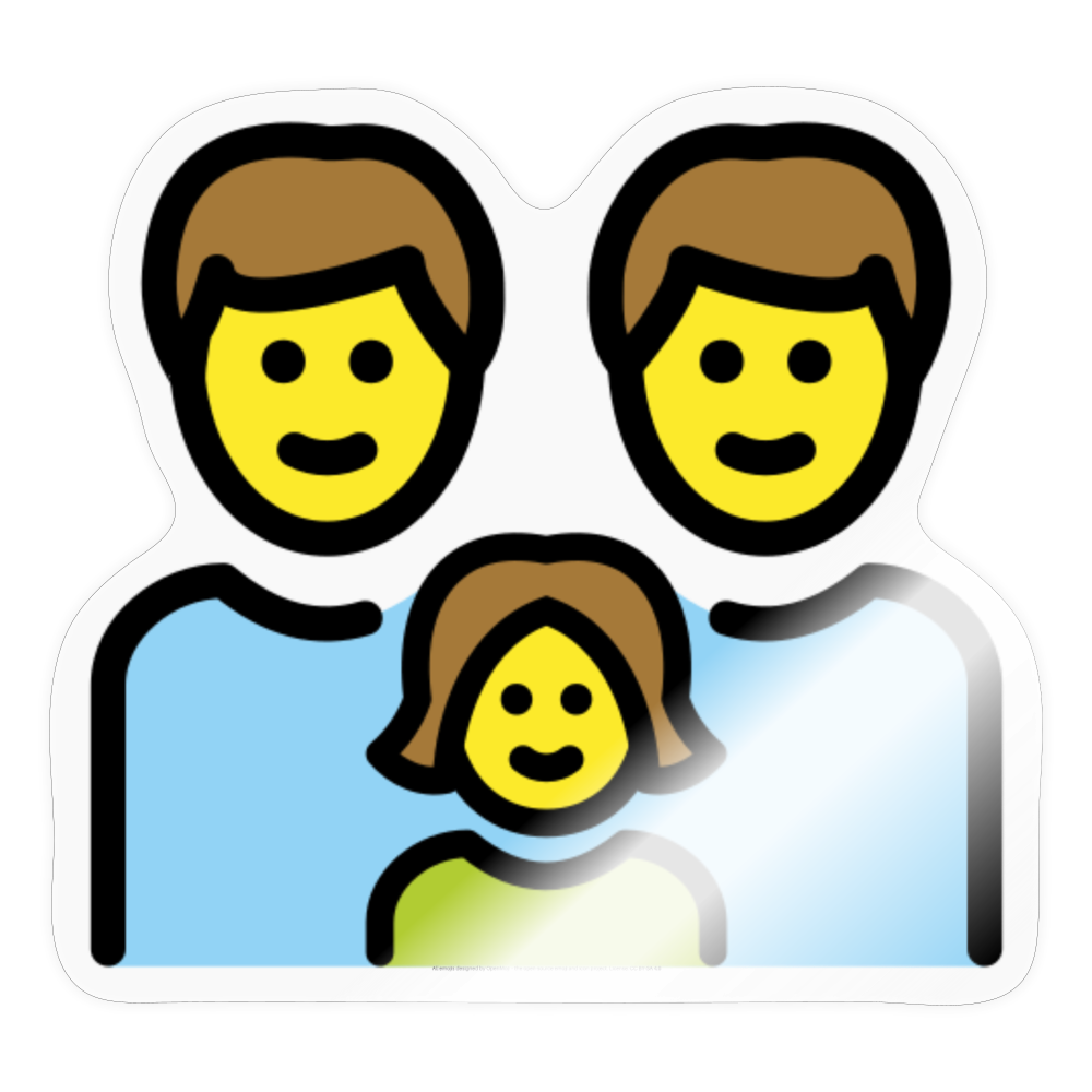 Family: Man, Man, Girl Moji Sticker - Emoji.Express - transparent glossy