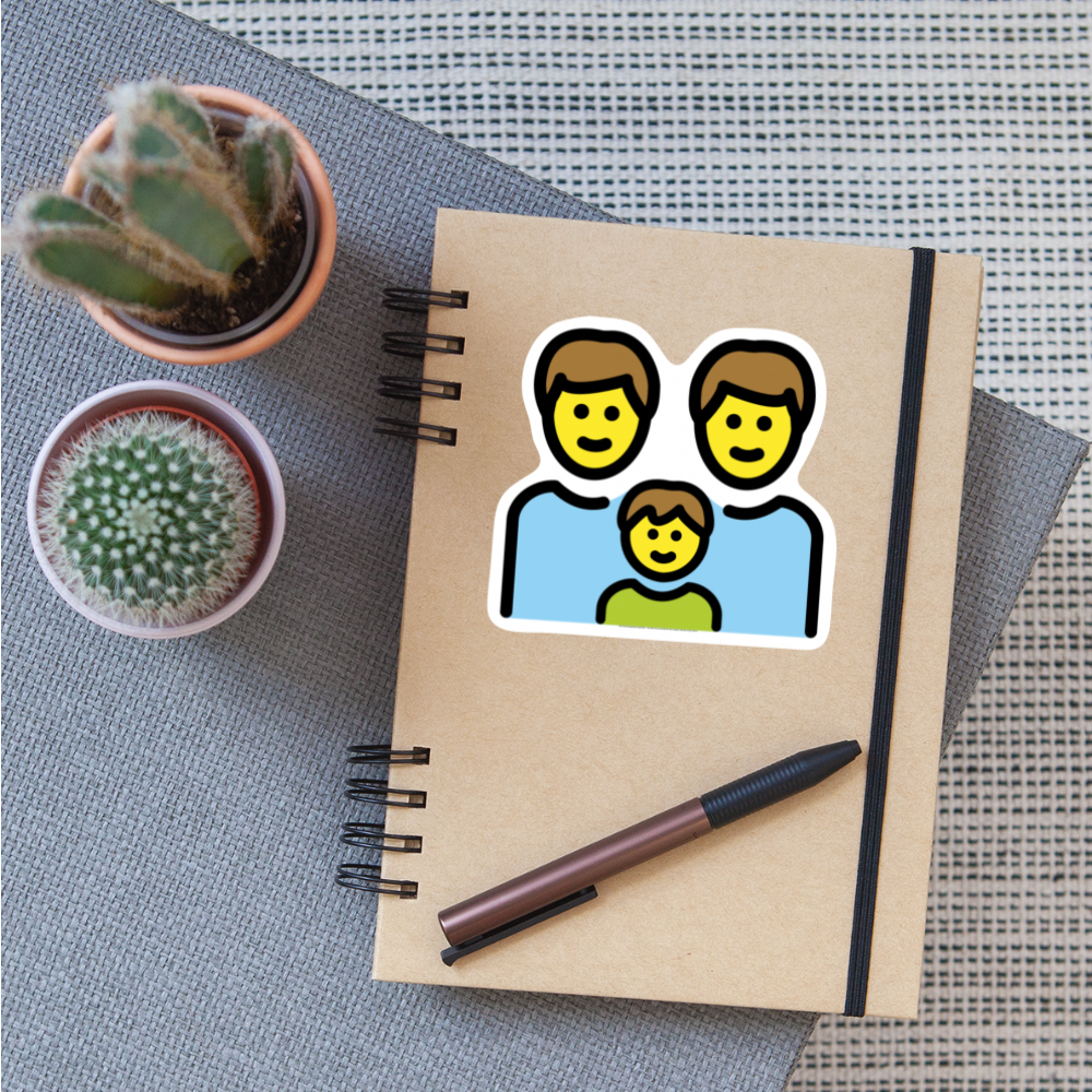Family: Man, Man, Boy Moji Sticker - Emoji.Express - white matte
