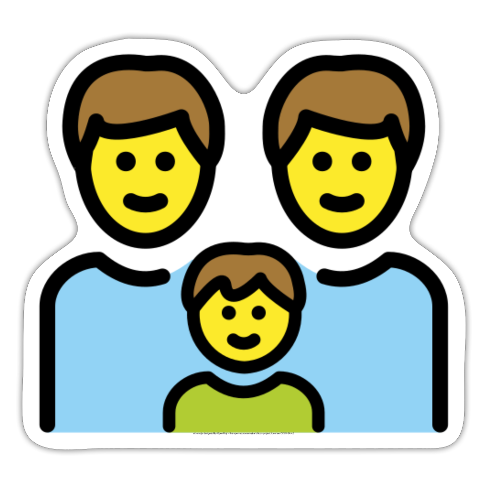 Family: Man, Man, Boy Moji Sticker - Emoji.Express - white matte