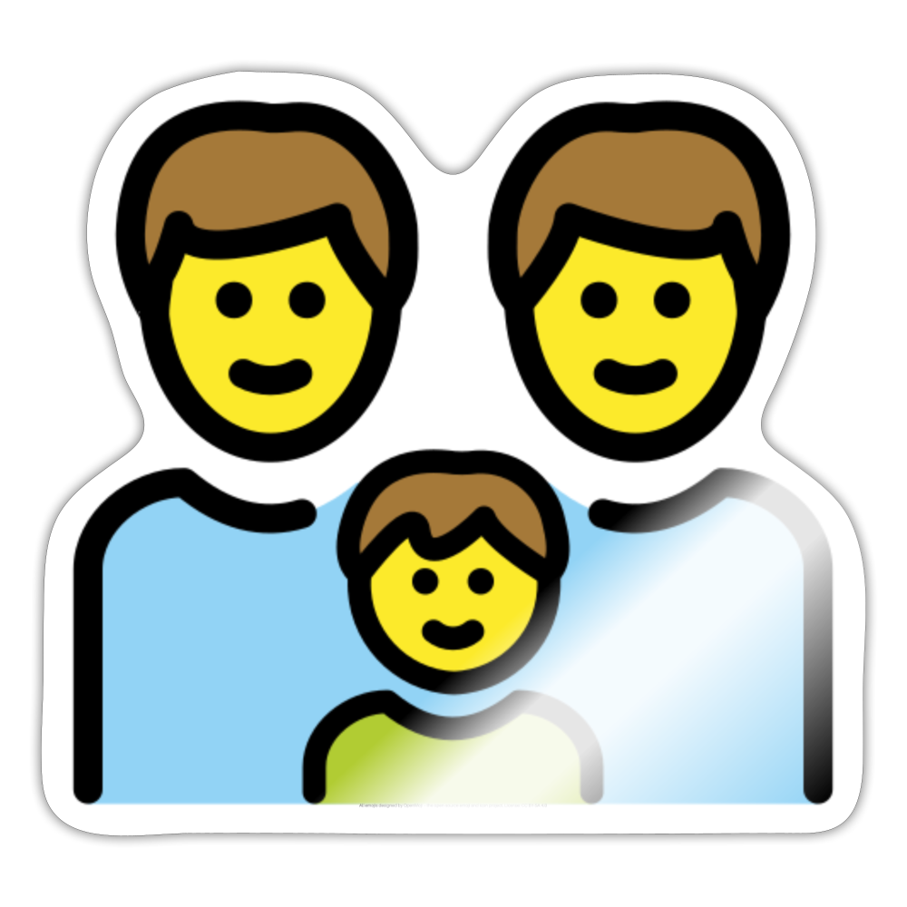 Family: Man, Man, Boy Moji Sticker - Emoji.Express - white glossy