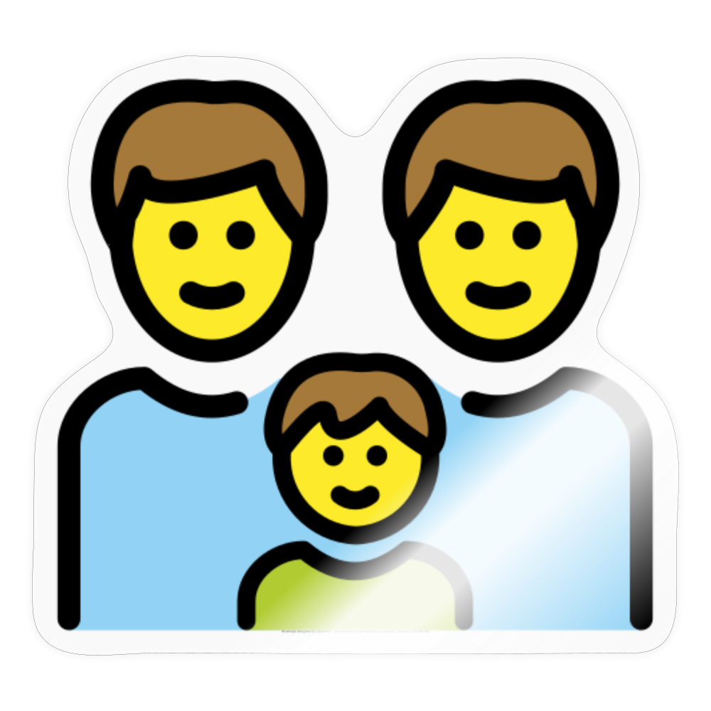 Family: Man, Man, Boy Moji Sticker - Emoji.Express - transparent glossy