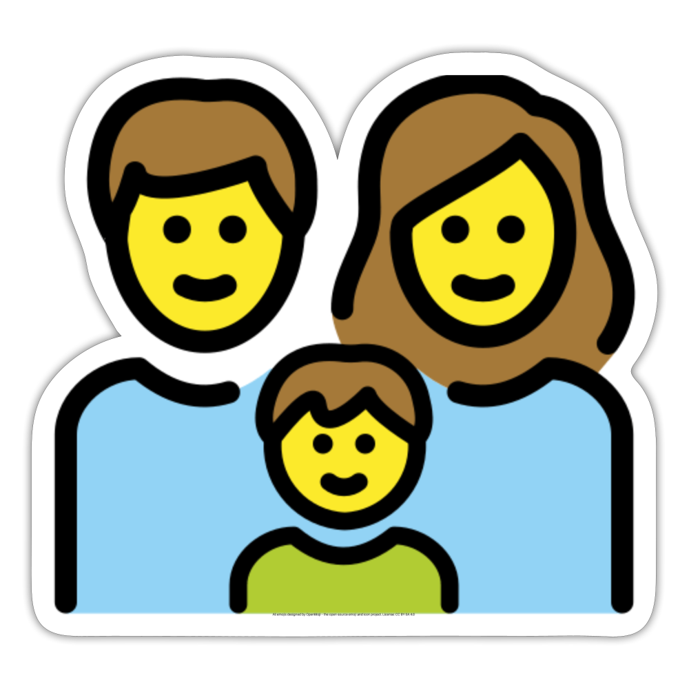 Family: Man, Woman, Boy Moji Sticker - Emoji.Express - white matte