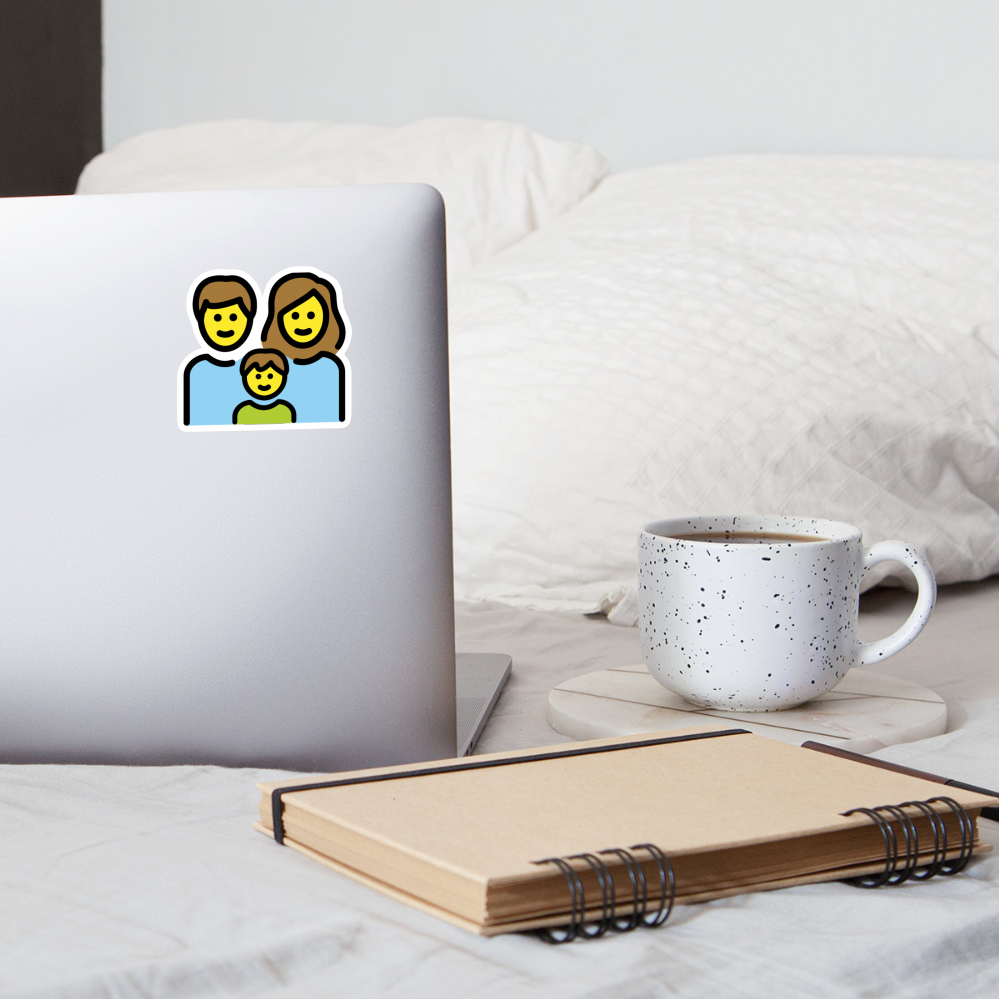 Family: Man, Woman, Boy Moji Sticker - Emoji.Express - white matte