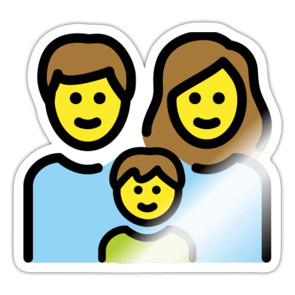 Family: Man, Woman, Boy Moji Sticker - Emoji.Express - white glossy