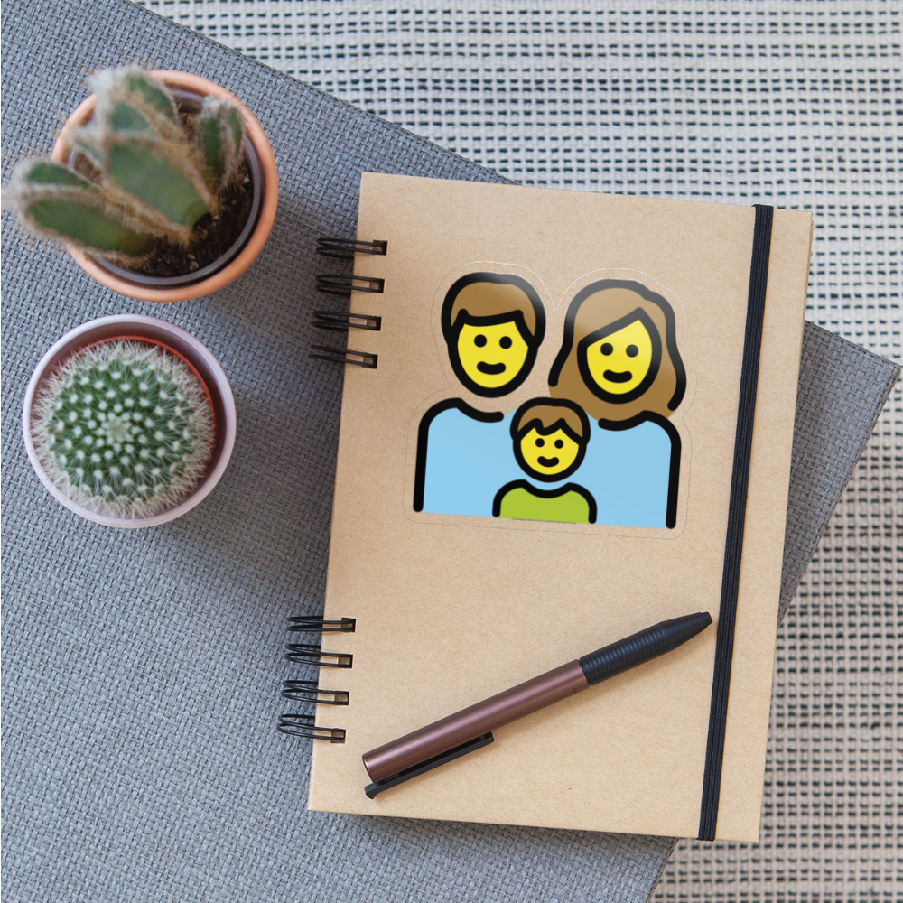 Family: Man, Woman, Boy Moji Sticker - Emoji.Express - transparent glossy