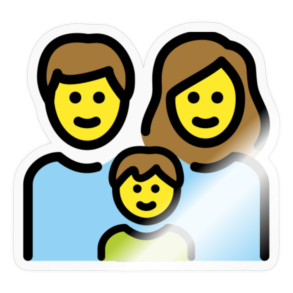 Family: Man, Woman, Boy Moji Sticker - Emoji.Express - transparent glossy