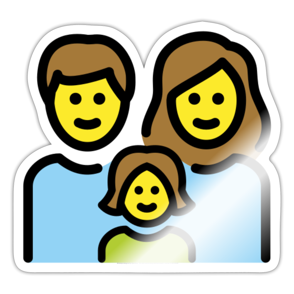Family: Man, Woman, Girl Moji Sticker - Emoji.Express - white glossy