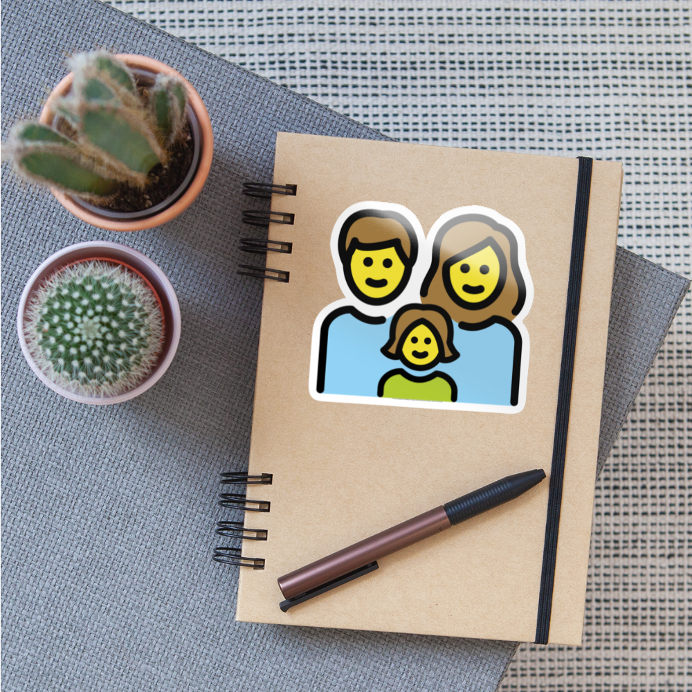 Family: Man, Woman, Girl Moji Sticker - Emoji.Express - white glossy