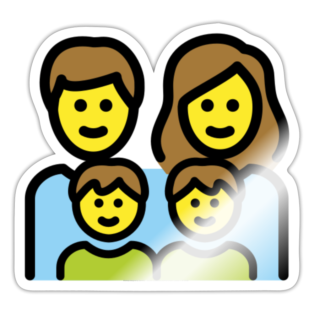 Family: Man, Woman, Boy, Boy Moji Sticker - Emoji.Express - white glossy