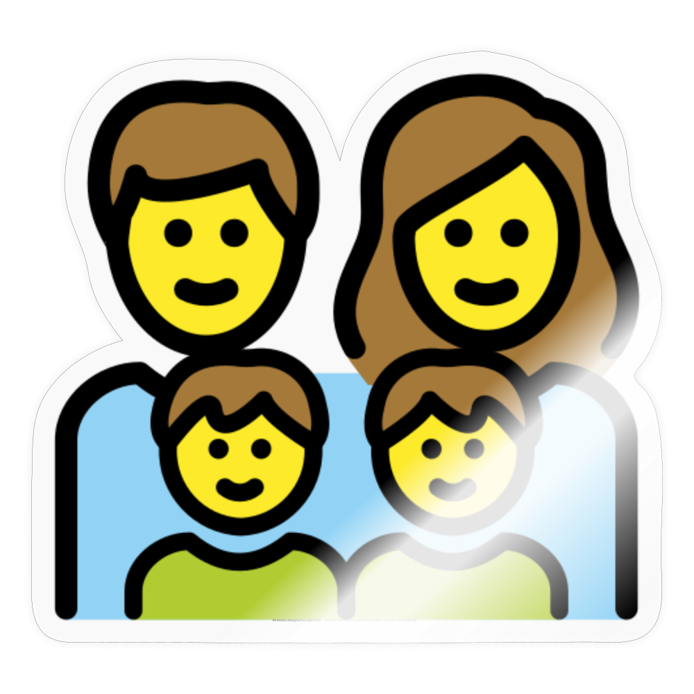 Family: Man, Woman, Boy, Boy Moji Sticker - Emoji.Express - transparent glossy