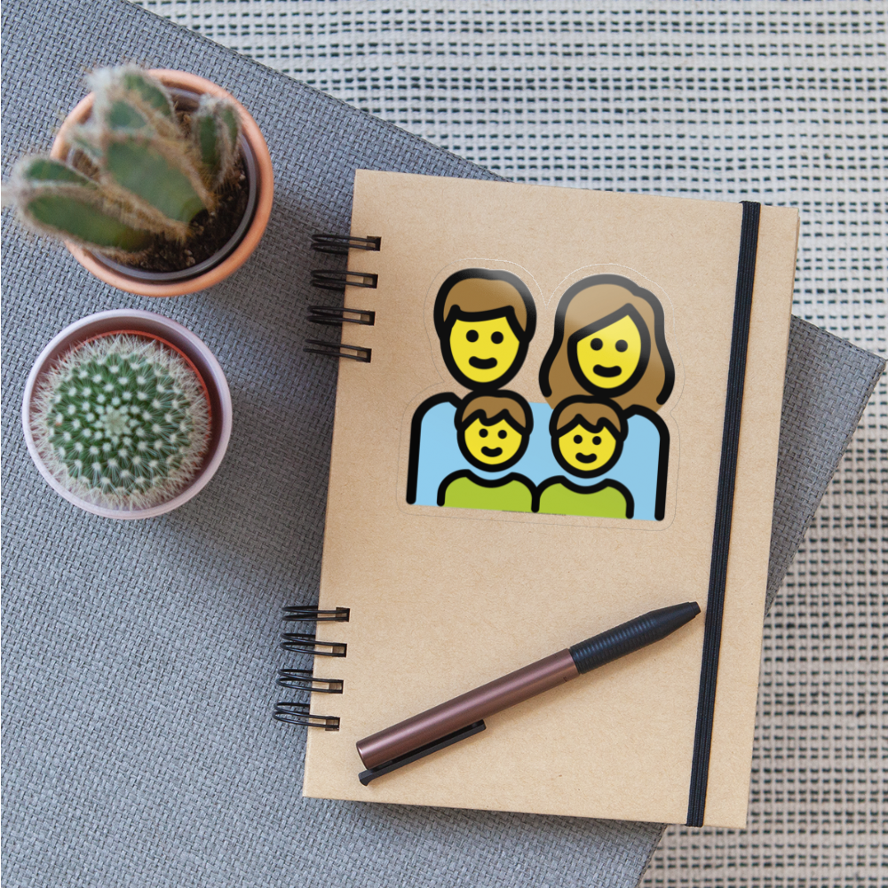 Family: Man, Woman, Boy, Boy Moji Sticker - Emoji.Express - transparent glossy