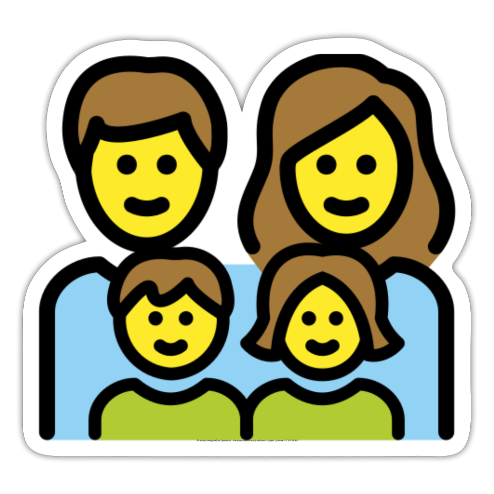 Family: Man, Woman, Girl, Boy Moji Sticker - Emoji.Express - white matte