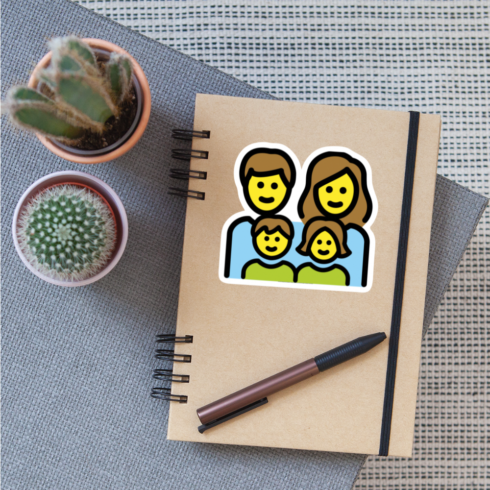 Family: Man, Woman, Girl, Boy Moji Sticker - Emoji.Express - white matte