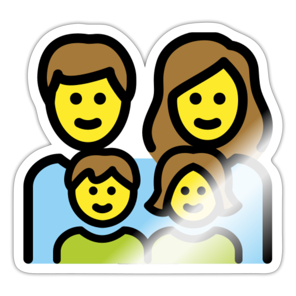 Family: Man, Woman, Girl, Boy Moji Sticker - Emoji.Express - white glossy