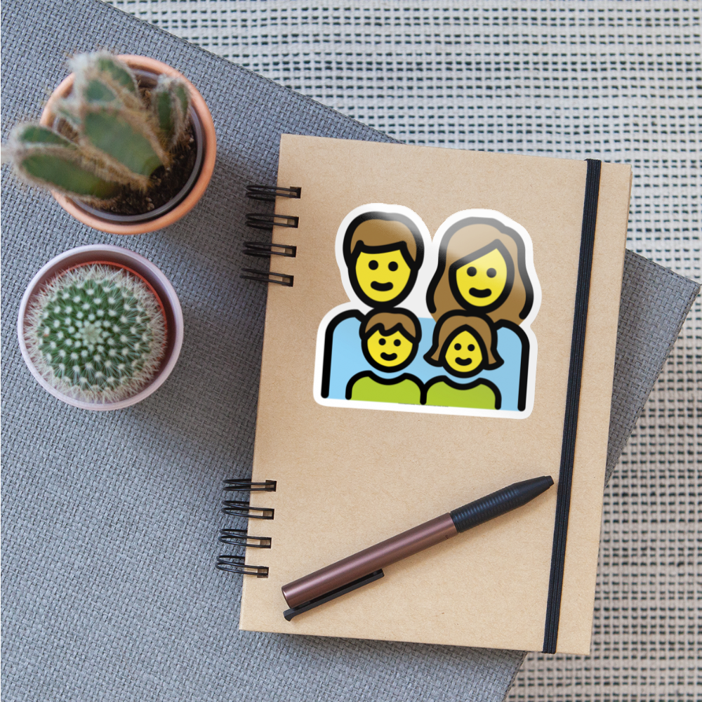 Family: Man, Woman, Girl, Boy Moji Sticker - Emoji.Express - white glossy