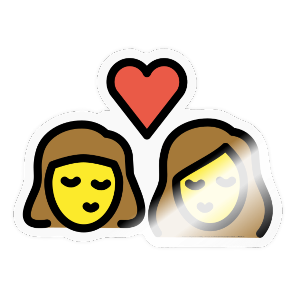 Kiss: Woman, Woman Moji Sticker - Emoji.Express - transparent glossy