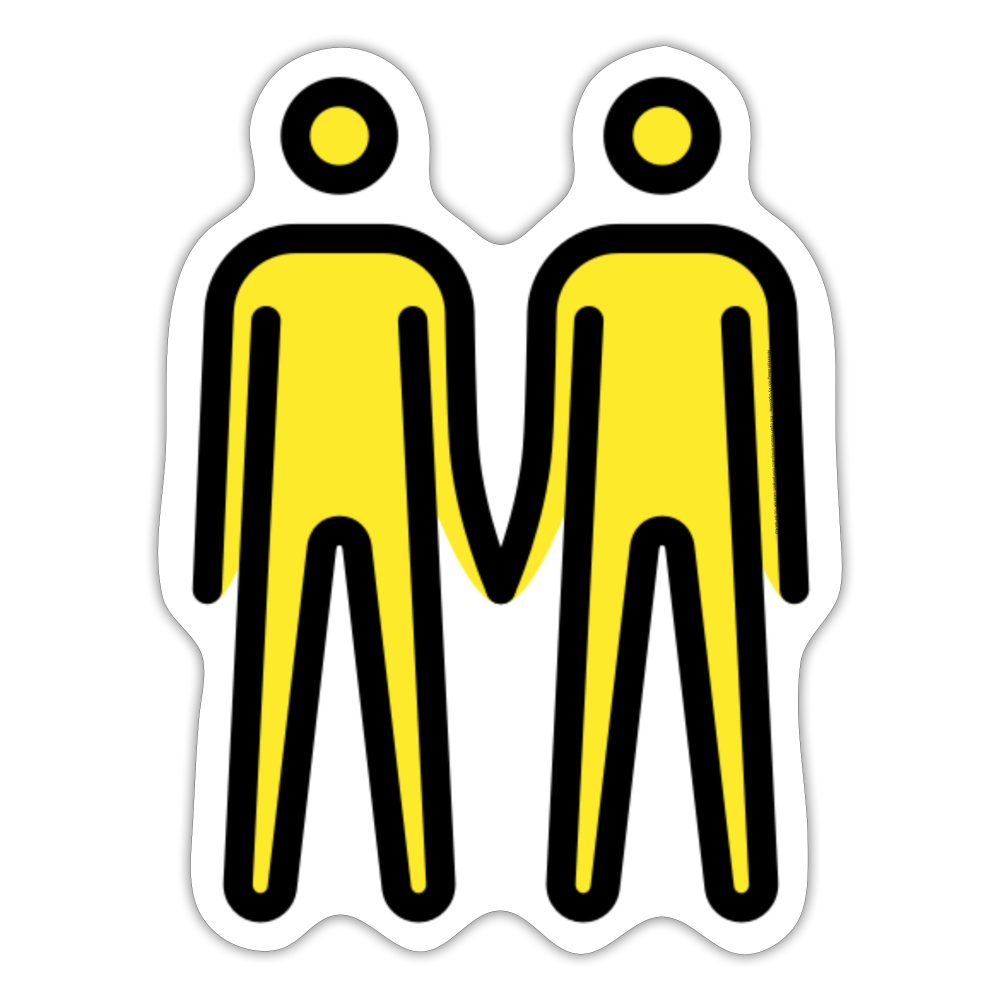 Men Holding Hands Moji Sticker - Emoji.Express - white matte