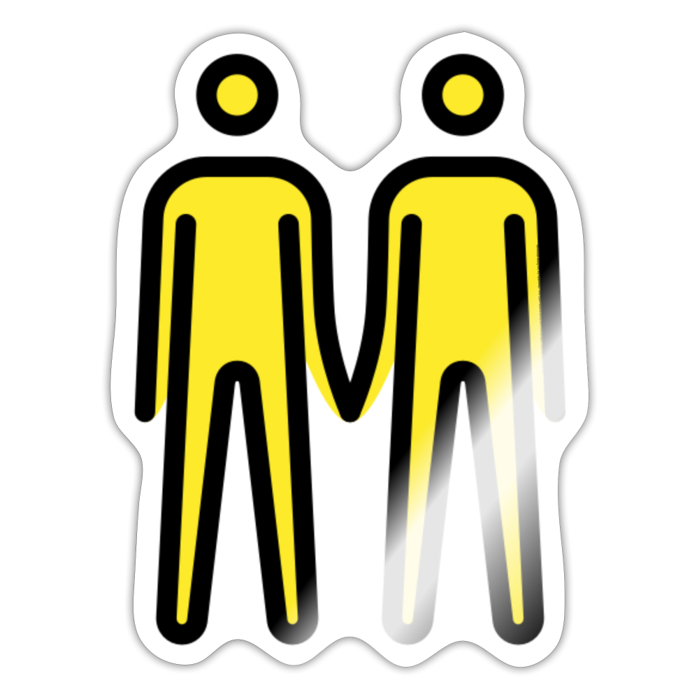 Men Holding Hands Moji Sticker - Emoji.Express - white glossy