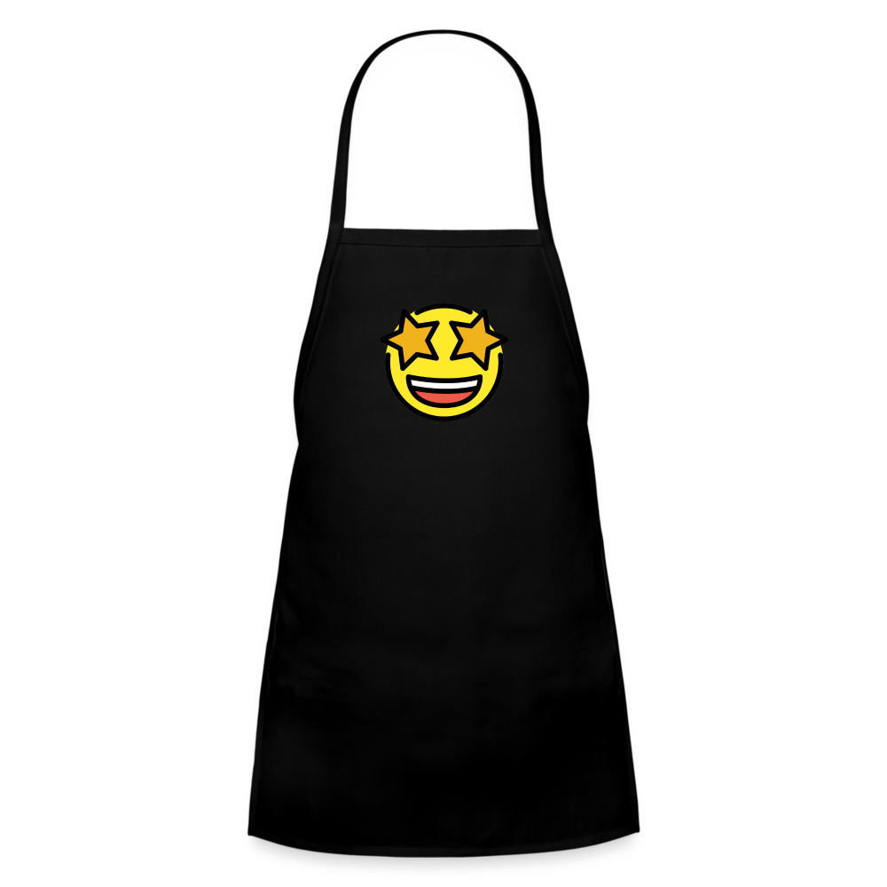 Customizable Star Struck Moji Kids' Apron - Emoji.Express - black