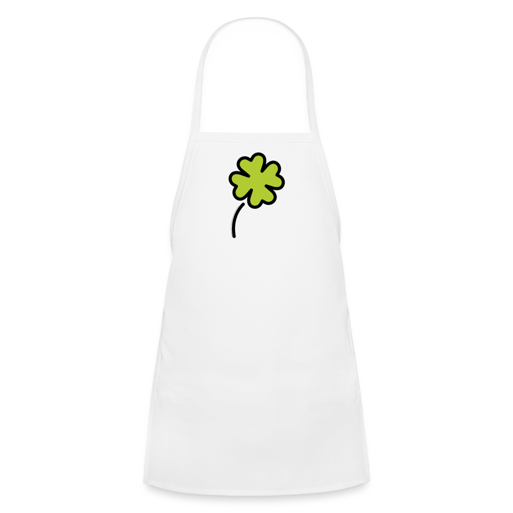 Customizable Four Leaf Clover Moji Kids' Apron - Emoji.Express - white