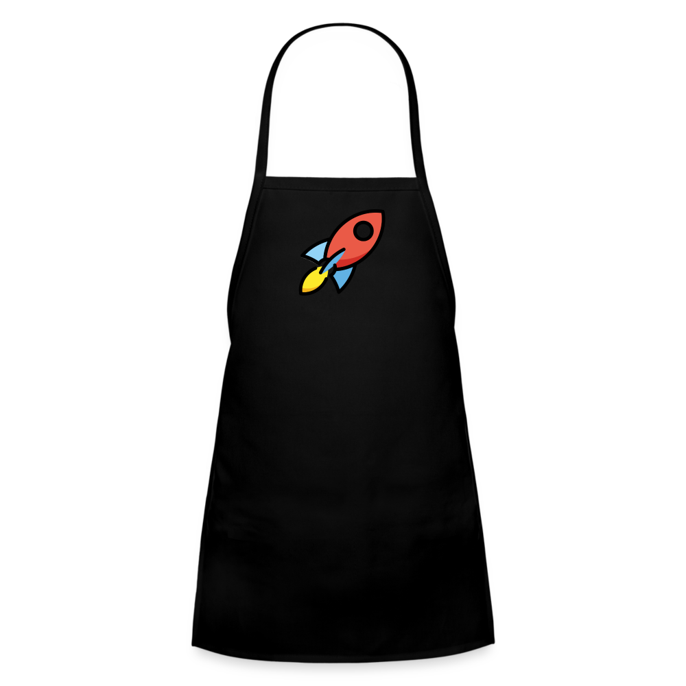 Customizable Rocket Moji Kids' Apron - Emoji.Express - black