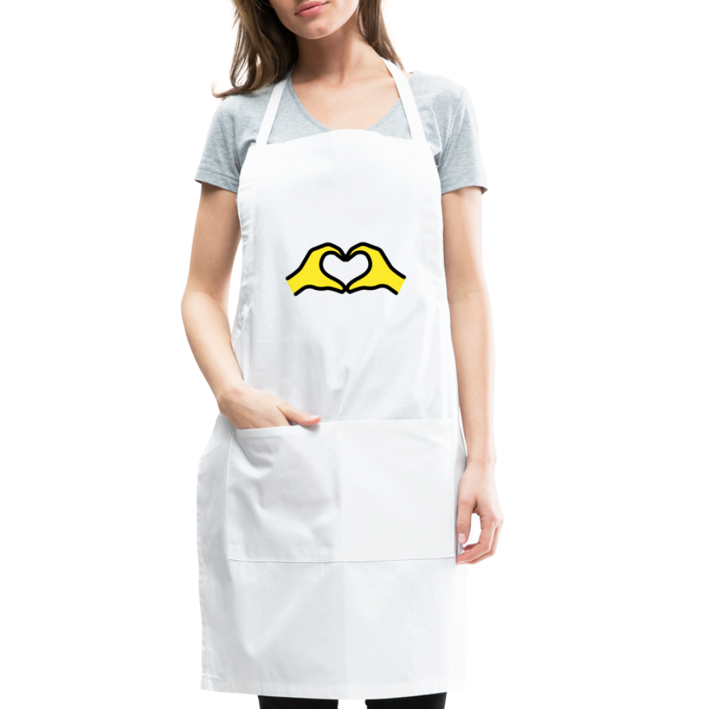 Customizable Heart Hands Moji Adjustable Apron - Emoji.Express - white