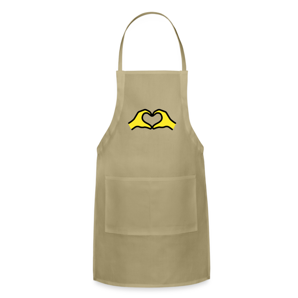 Customizable Heart Hands Moji Adjustable Apron - Emoji.Express - khaki