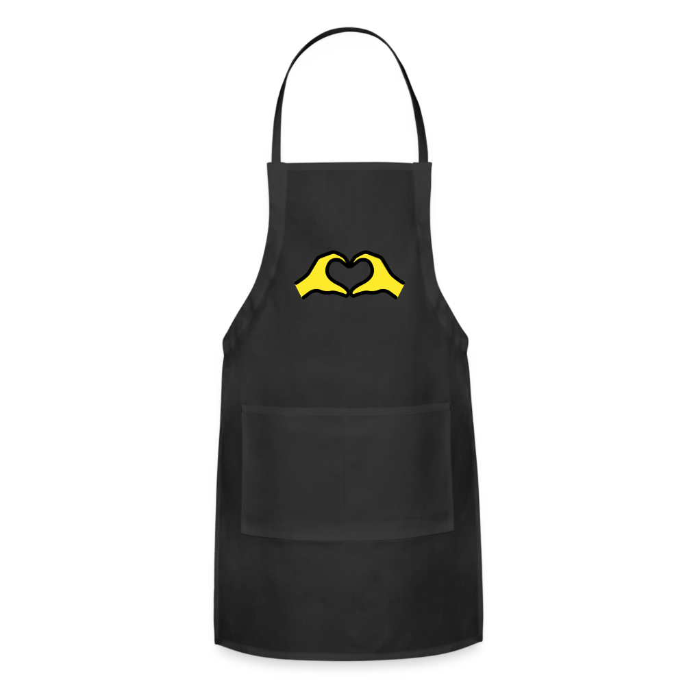 Customizable Heart Hands Moji Adjustable Apron - Emoji.Express - black