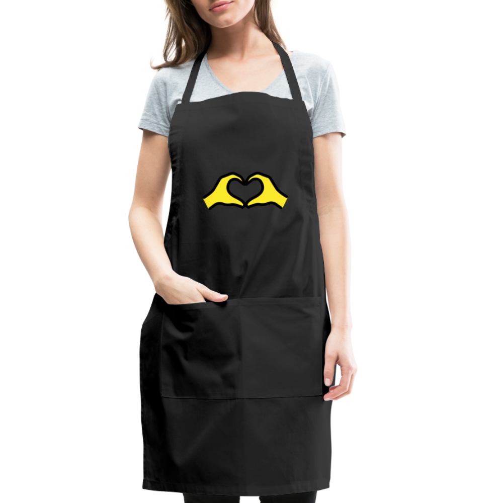 Customizable Heart Hands Moji Adjustable Apron - Emoji.Express - black
