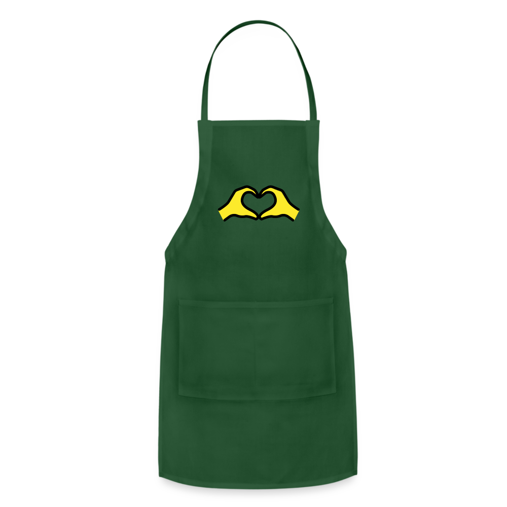 Customizable Heart Hands Moji Adjustable Apron - Emoji.Express - forest green