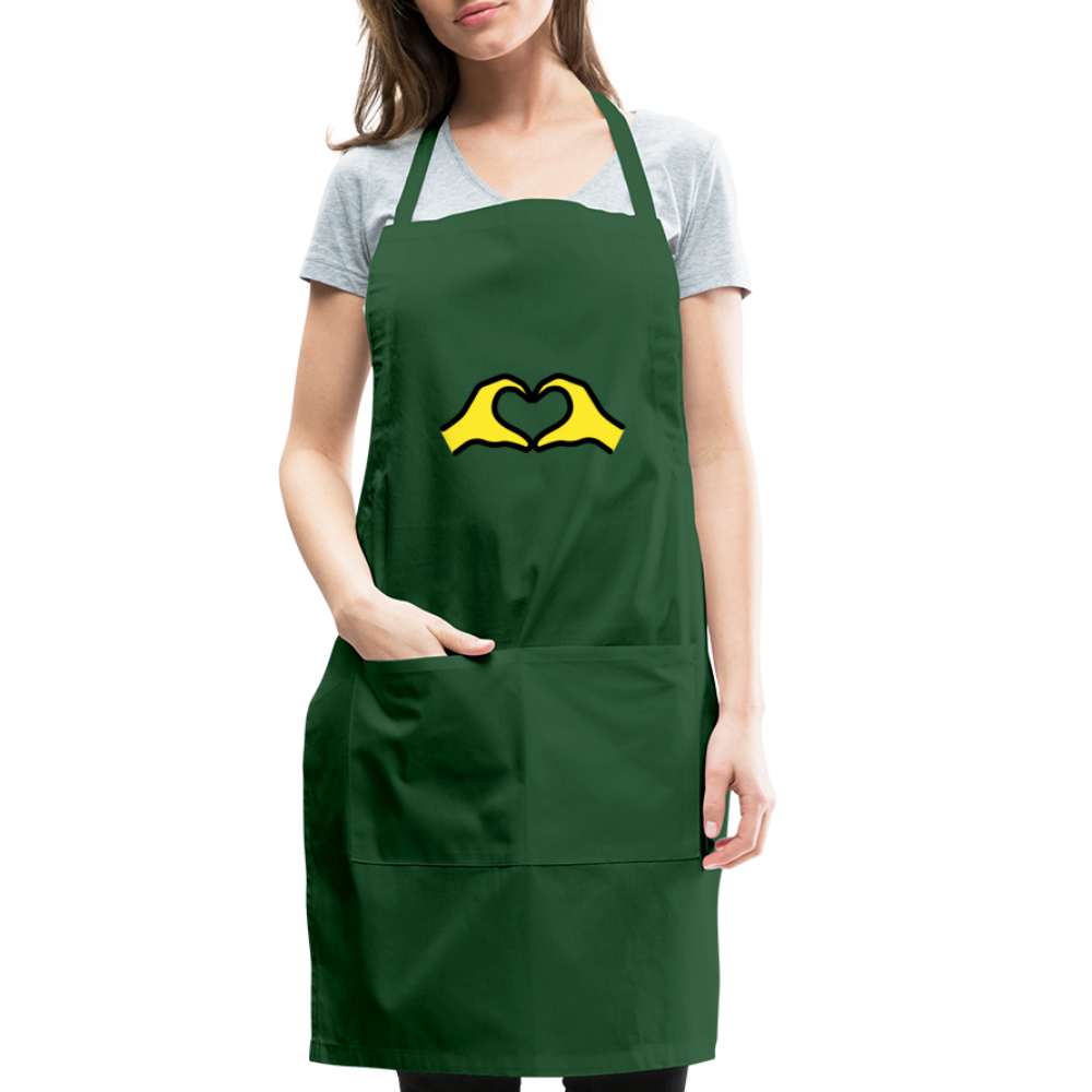 Customizable Heart Hands Moji Adjustable Apron - Emoji.Express - forest green