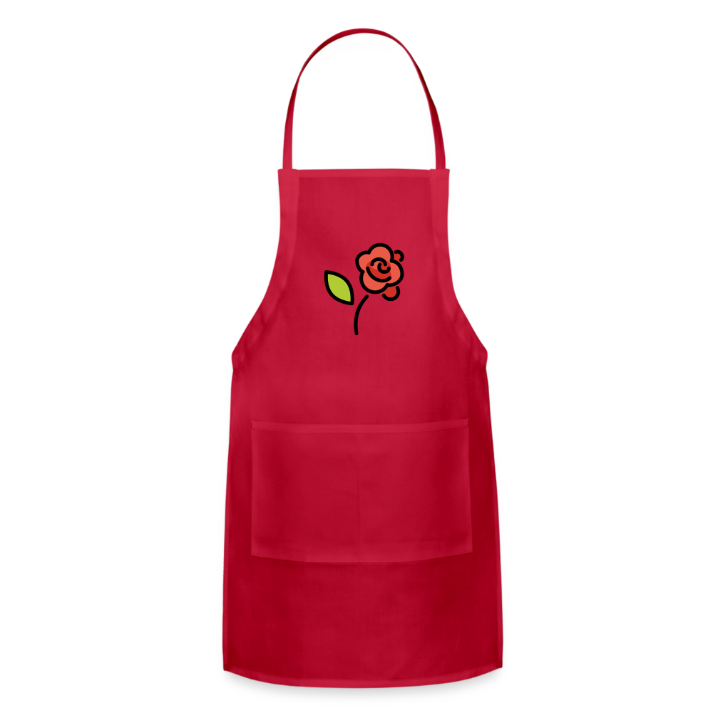 Customizable Rose Moji Adjustable Apron - Emoji.Express - red
