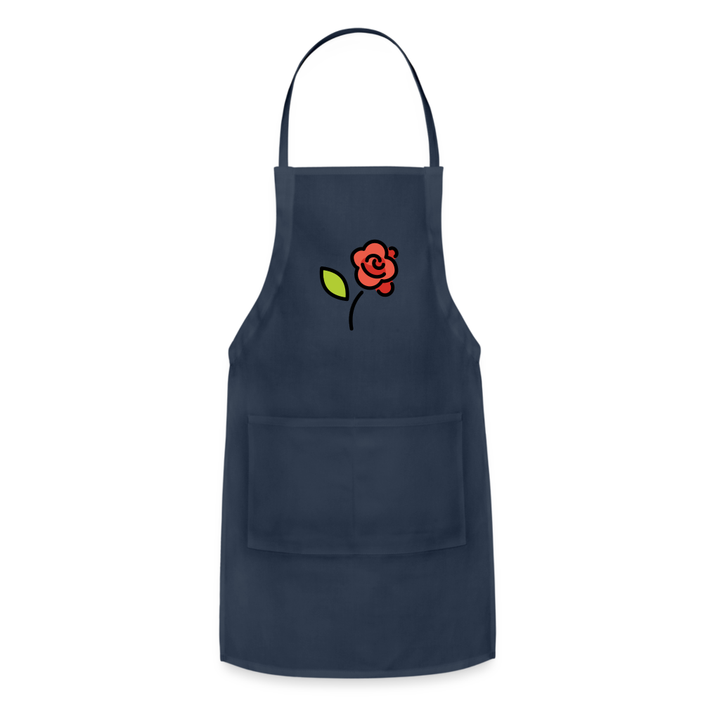 Customizable Rose Moji Adjustable Apron - Emoji.Express - navy
