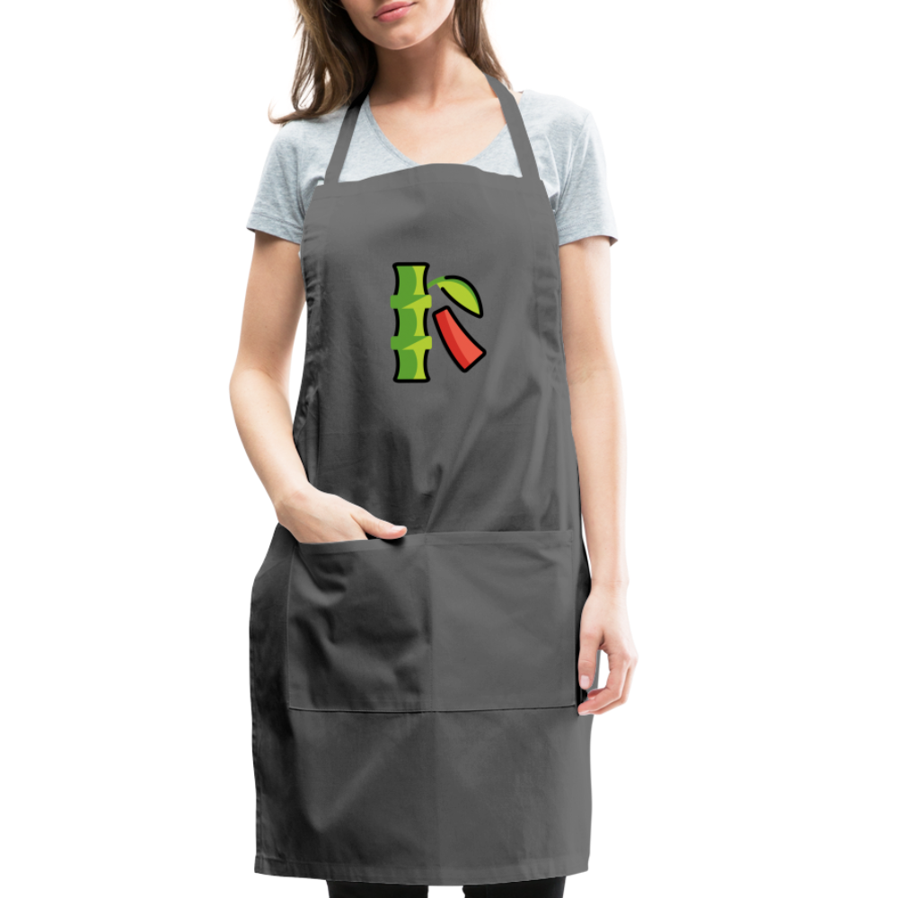 Customizable Tanabata Tree Adjustable Apron - Emoji.Express - charcoal