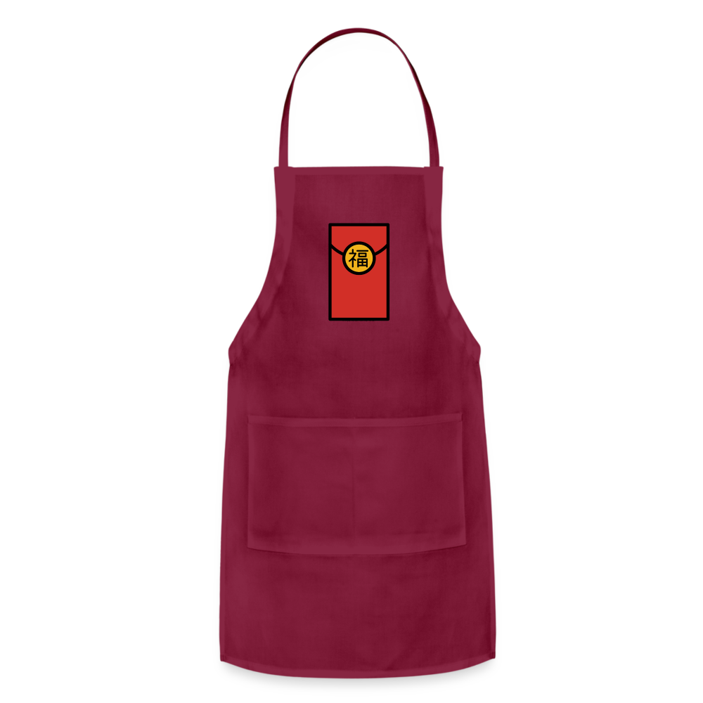 Customizable Red Envelope Moii Adjustable Apron - Emoji.Express - burgundy