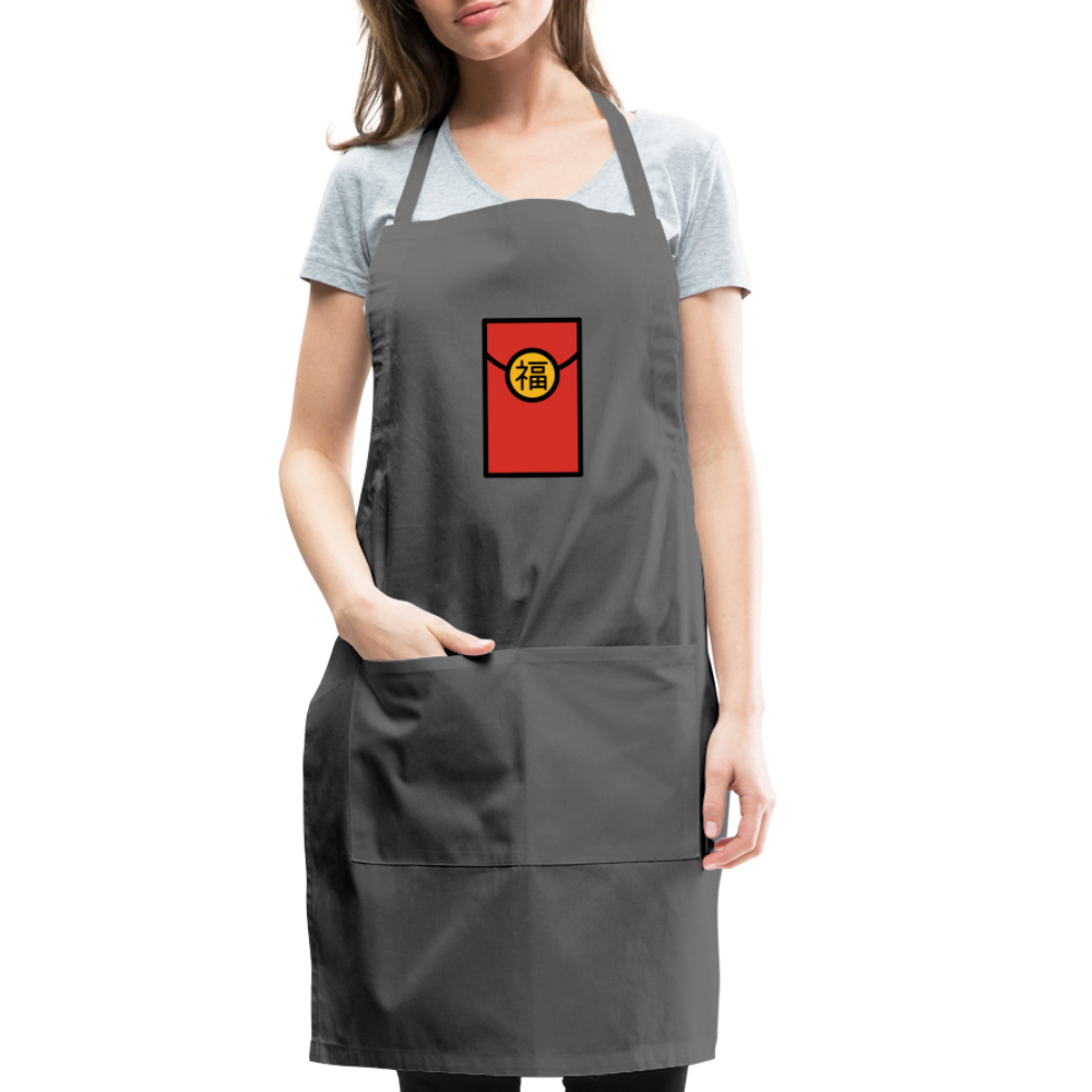 Customizable Red Envelope Moii Adjustable Apron - Emoji.Express - charcoal