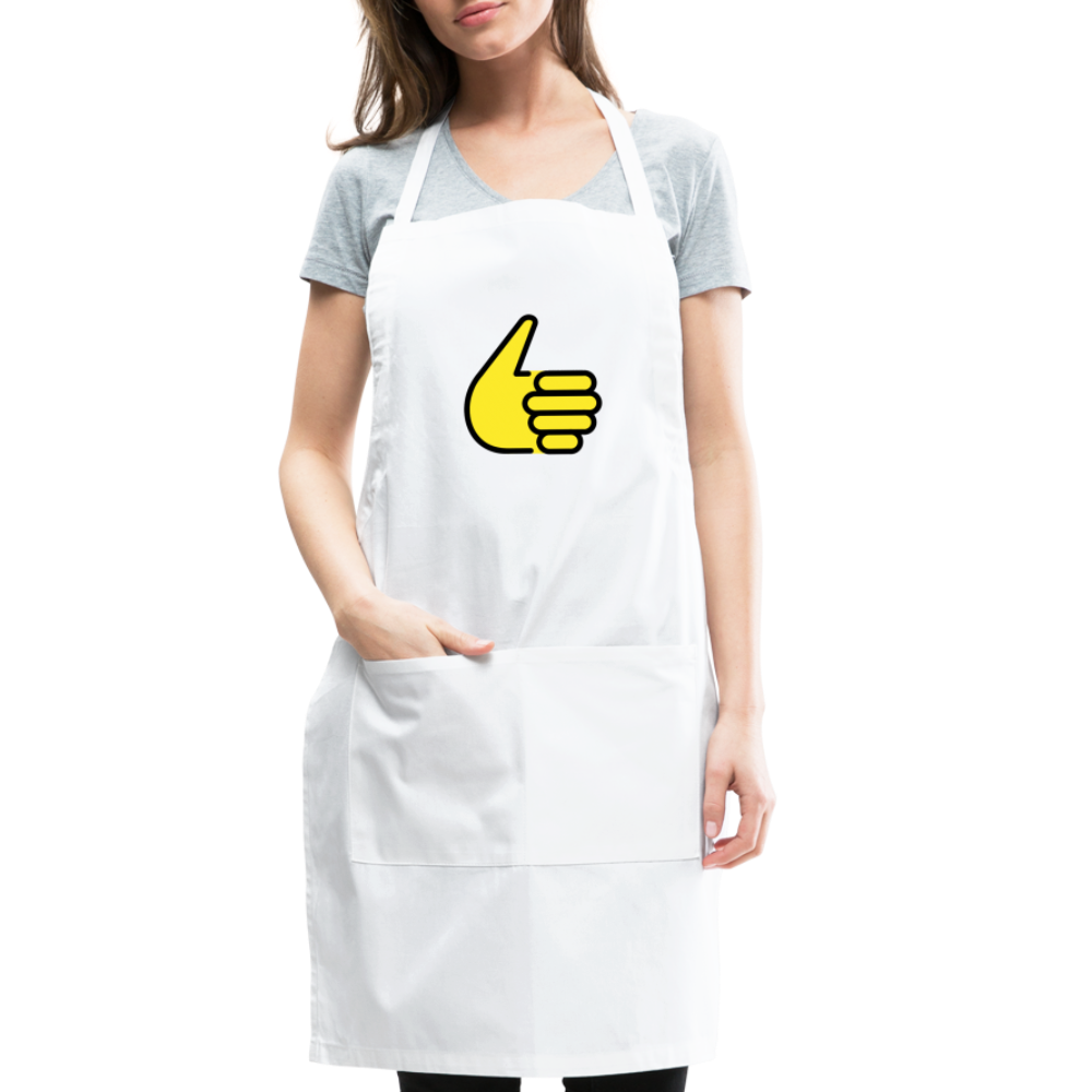 Customizable Thumbs Up Moji Adjustable Apron - Emoji.Express - white