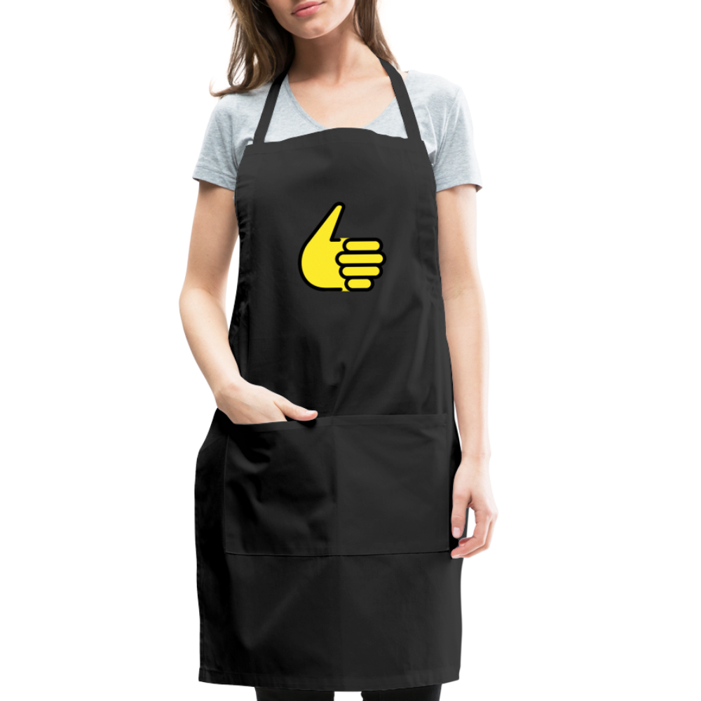 Customizable Thumbs Up Moji Adjustable Apron - Emoji.Express - black