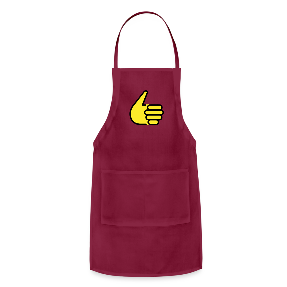 Customizable Thumbs Up Moji Adjustable Apron - Emoji.Express - burgundy