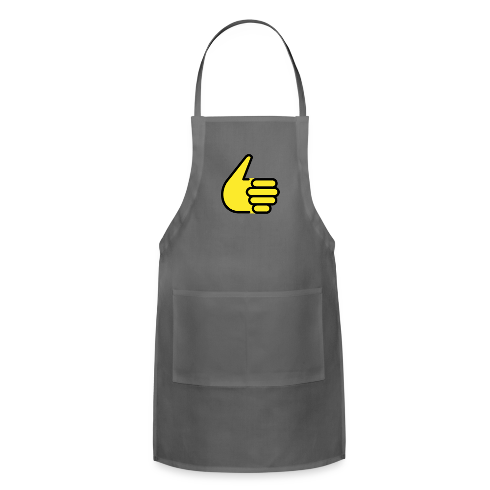 Customizable Thumbs Up Moji Adjustable Apron - Emoji.Express - charcoal