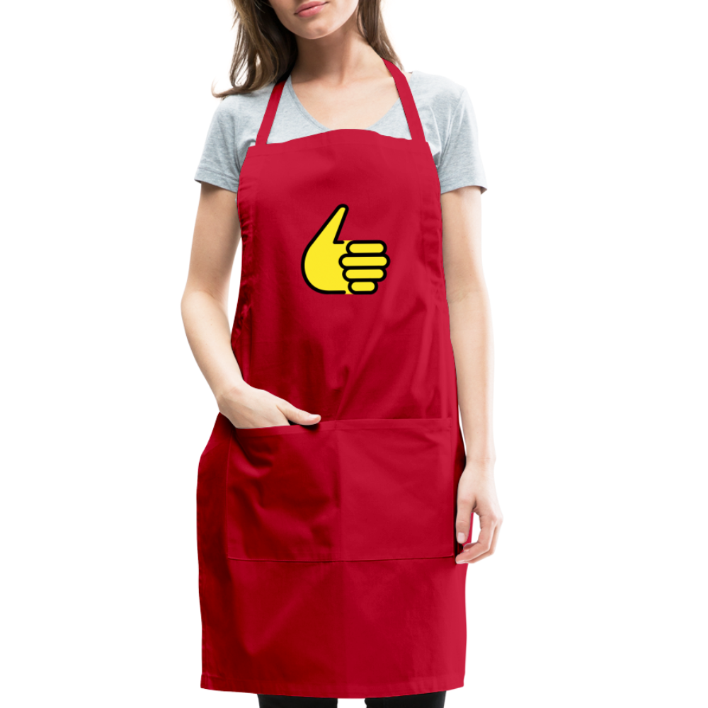 Customizable Thumbs Up Moji Adjustable Apron - Emoji.Express - red