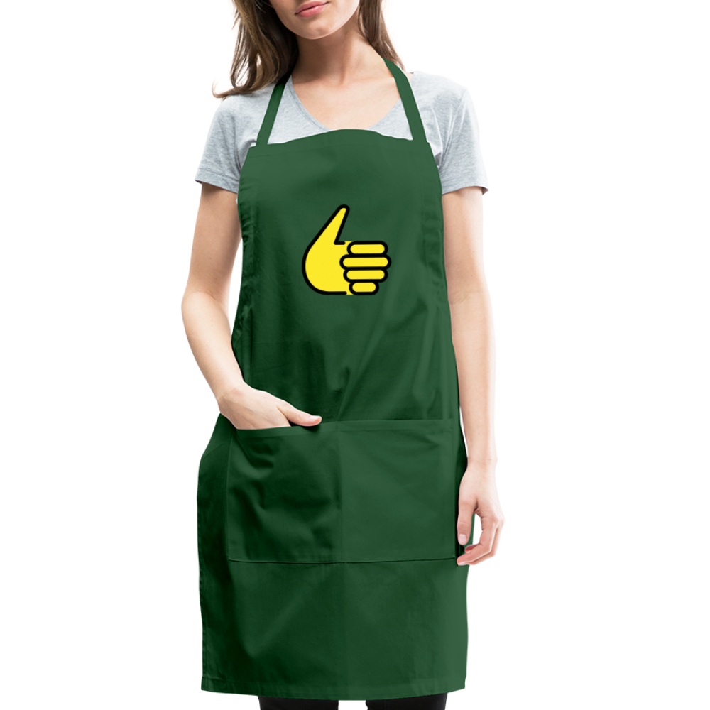 Customizable Thumbs Up Moji Adjustable Apron - Emoji.Express - forest green