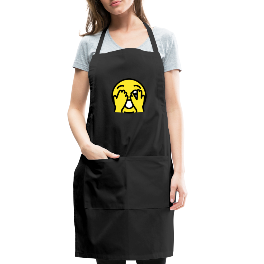 Customizable Face with Peeking Eye Moji Adjustable Apron - Emoji.Express - black